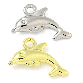 Rack Plating Alloy Pendants, Dolphin Charms