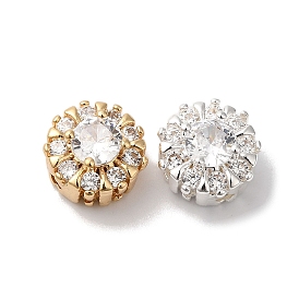 Латунные микропаве из прозрачного кубического циркония, без кадмия, без никеля и без свинца, плоско-круглые