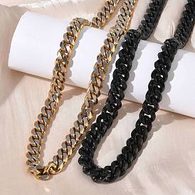 201 ожерелья из нержавеющей стали с кубинскими звеньями для женщин и мужчин, алмазная огранка, с 304 нержавеющей стали застежки