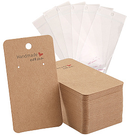 Картонных карт дисплей серьги, прямоугольные, с мешками целлофана opp
