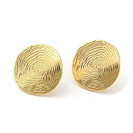 Flat Round Rack Plating Brass Stud Earrings, with Loops, Long-Lasting Plated, Cadmium Free & Lead Free