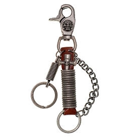 Men's Punk Pant Keychain,  Cowhide Keychain, with Alloy Clasp, Skull