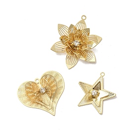 Латунные подвески, со стразами, долговечный, без никеля , реальный 18 k позолоченный