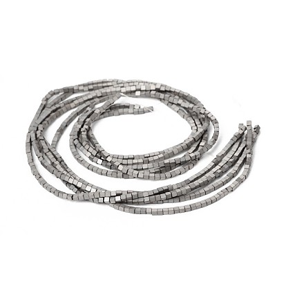 Cube Non-magnetic Synthetic Hematite Beads Strands, Imitation Pyrite