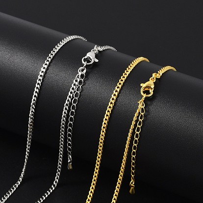 Латунные цепочки панцирного плетения ожерелья для женщин, 304 из нержавеющей стали застежкой омар, стойки покрытие, без свинца и без кадмия, долговечный