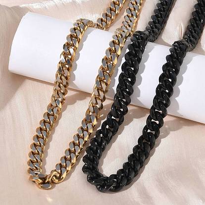 201 ожерелья из нержавеющей стали с кубинскими звеньями для женщин и мужчин, алмазная огранка, с 304 нержавеющей стали застежки