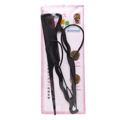 Kit de coiffure polyvalent pour tresses et queues de cheval rapides - ensemble de peignes simple et pratique