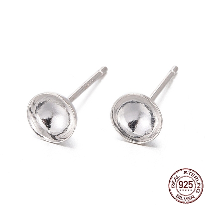 925 Sterling Silver Ear Stud Findings, Earring Posts with 925 Stamp
