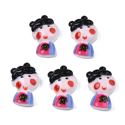 Spray Painted Opaque Resin Cabochons, Girl