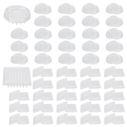 48шт. 2 виды прозрачных пластиковых противоскользящих накладок на ножки мебели, квадратный/плоский круглый
