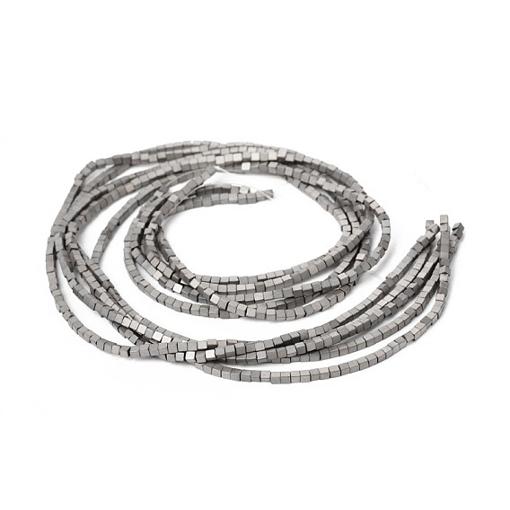 Cube Non-magnetic Synthetic Hematite Beads Strands, Imitation Pyrite