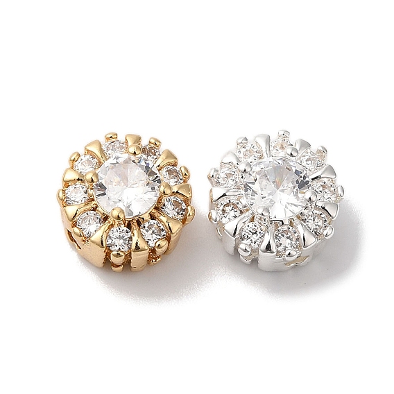 Латунные микропаве из прозрачного кубического циркония, без кадмия, без никеля и без свинца, плоско-круглые