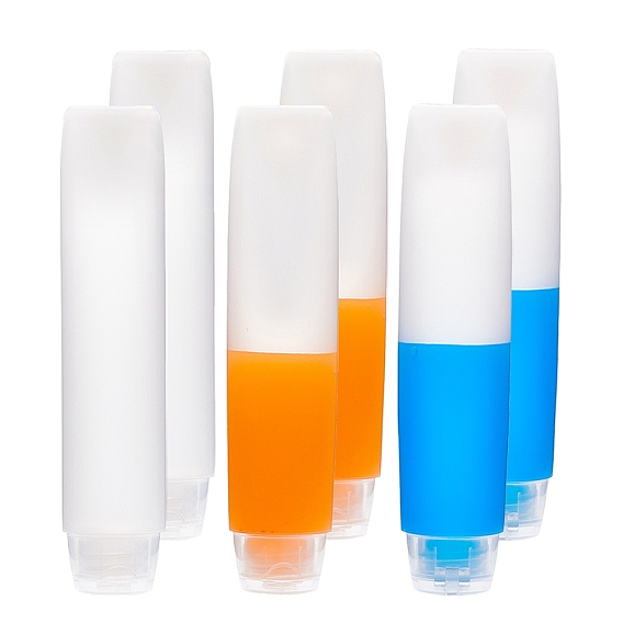 Transparent PE Plastic Flip Top Cap Bottles, with PP Plastic Screw Lids, for Lotion, Shampoo, Cream
