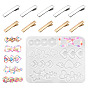 DIY Hair Jewelry Kits, including 1Pc Silicone Hair Clip Molds and 20Pcs Iron Alligator Hair Clips Findings, Mixed Shapes