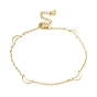 PVD Vacuum Plating 304 Stainless Steel Crescent Moon Link Anklet with Cable Chains for Women