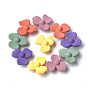 Acrylic Shank Buttons, Rubberized, 1-Hole, Flower