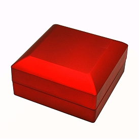 Rectángulo de plástico pulsera / brazalete cajas de joyería, con luces de terciopelo y liderados, 10x10x5 cm