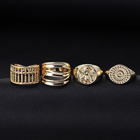 Minimalist Geometric Devil Eye Ring for Couples, Retro Vintage Men and Women's Jewelry