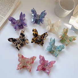 Fashionable Vintage Double-layer Butterfly Hairpin with High-quality Texture - Retro, Shark Clip, Women's Hair Accessories.