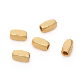 Brass Beads, Long-Lasting Plated, Matte Style, Tube