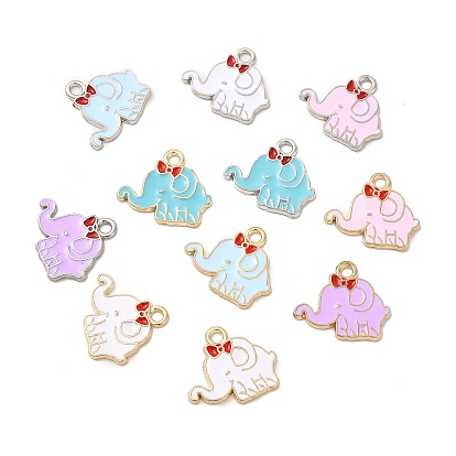 Подвески из эмали и сплава, очарование слона, разноцветные