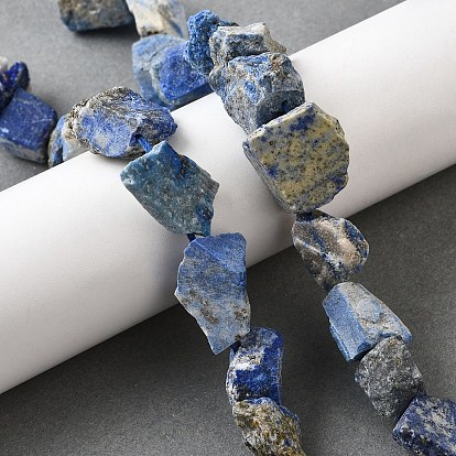 Нитки бусины из натурального ляписа-лазури, грубый необработанный камень, самородки