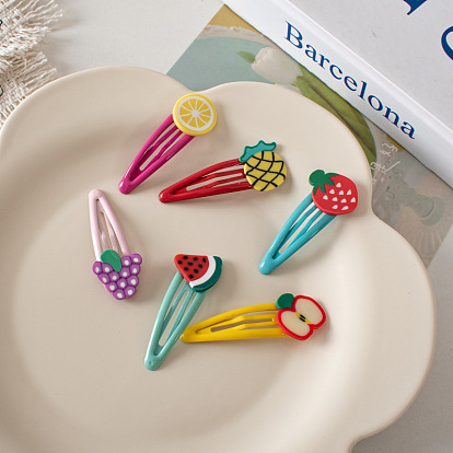 Cute Colorful Fruit BB Hair Clip - Strawberry Watermelon Hairpin for Kids.