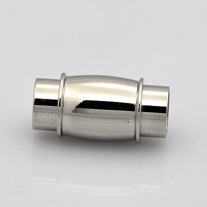 Column with Barrel 304 Stainless Steel Magnetic Clasps with Glue-in Ends