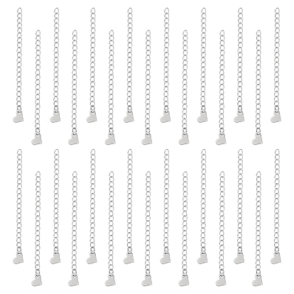 30шт 304 удлинитель цепи из нержавеющей стали, концевые цепи с вкладками в форме сердца