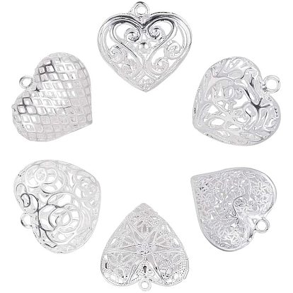 Brass Filigree Heart Pendants