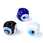 Handmad Lampwork Beads, Rondelle with Evil Eye