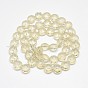 Electroplate Glass Beads Strands, Frosted, Rainbow Plated, Faceted, Flat Round