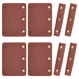 8 шт. кожаные накладки на ручки сумок, нескользящие лямки для сумок с 3 застежками-кнопками, прямоугольные, античное золото 