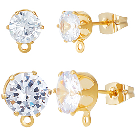 12 пары 2 стильные серьги-гвоздики в форме бриллианта из латуни с кубическим цирконием, с горизонтальными петлями и 316 штифтом из хирургической нержавеющей стали, с ушными гайками 24 шт.