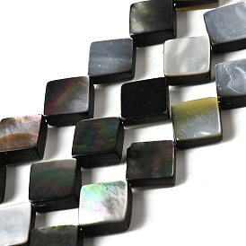 Натуральный черный оболочки губ бисер нитей, ромб