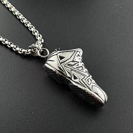 304 подвеска в виде спортивной кроссовки из нержавеющей стали, стильные панк-ожерелья для мужчин