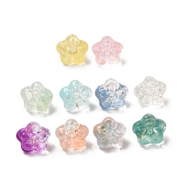 Прозрачные стеклянные бусины, бусины в форме колокольчика, петуния, с блеском порошок, градиент цвета