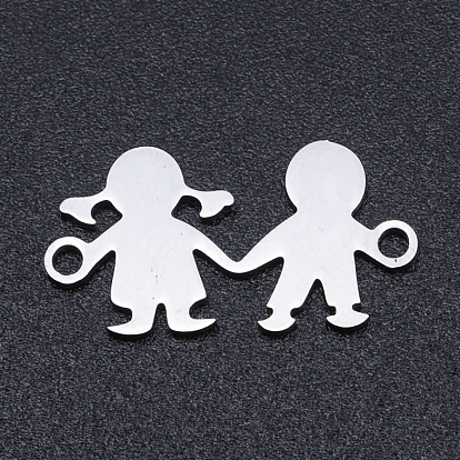 201 Stainless Steel Links Connectors, Girl with Boy
