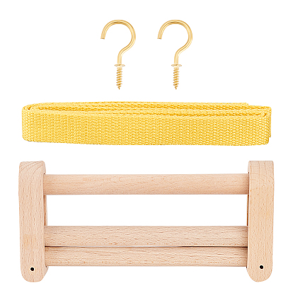 Инструмент для вязания деревянного фиксатора тесьмы, ткацкий станок, фиксатор шнура, с полиэстеровой лентой в крупный рубчик