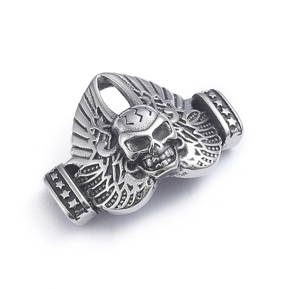 Ретро 304 звенья из нержавеющей стали, для изготовления кожаных браслетов, череп голова с крылом