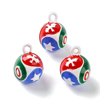 Alloy Enamel Pendants, Football Charms