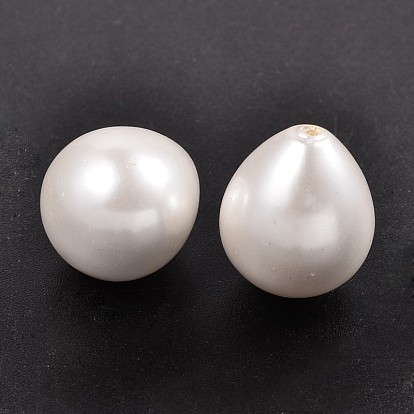 Teardrop Half Drilled Shell Pearl Beads