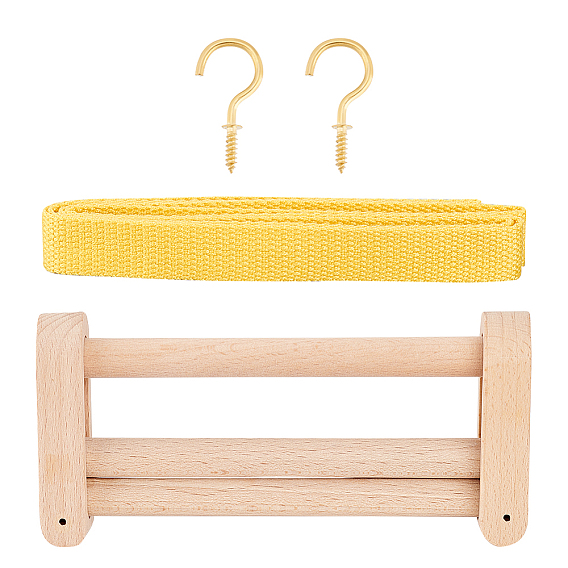 Инструмент для вязания деревянного фиксатора тесьмы, ткацкий станок, фиксатор шнура, с полиэстеровой лентой в крупный рубчик