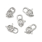 SHEGRACE Brass Lobster Claw Clasps, Rose Flower, Cadmium Free & Lead Free & Nickel Free