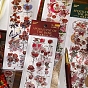 3 Sheets 3 Styles Rose Waterproof PVC Scrapbooking Stickers, Hot Stamping Self Adhesive Flower Decals, for DIY Scrapbooking