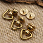Brass 360 Degree Rotate Ball Post Triangle Ring  Screwback Rivets, for Phone Case DIY, DIY Leather Craft Purse Accessory