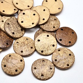 Dyed Flat Round 4-Hole Coconut Buttons, 30x4~6mm, Hole: 3mm