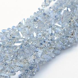Perles en verre electroplate, perle plaquée lustre, triangle, facette