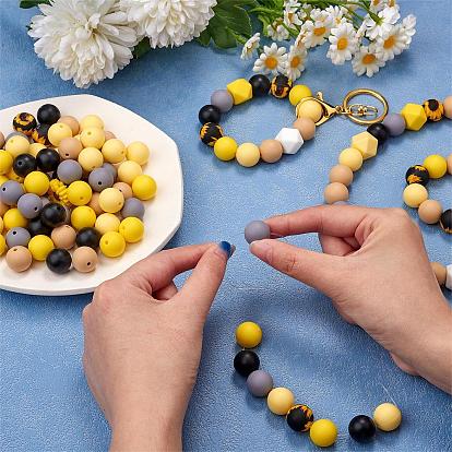WEWAYSMILE 179Pcs 11 Styles 15mm Silicone Round Beads Making Kit, Silicone Beads Bulk, Round Silicone Beads, for Jewelry Crafts Necklace Garland Bracelet