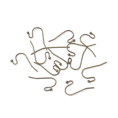 Латунь серьги крючки для серег конструкций, провод уха, без свинца и без кадмия, 21x12 мм, 21 датчик, штифты : 0.7 мм
